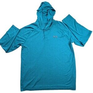 Under Armour Men's Tech Popover Henley Hoodie Large Heat Gear Loose Outdoor